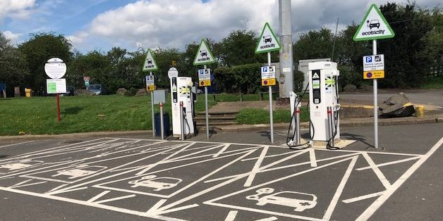 motorway station electric vehicle charge points